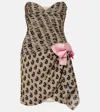 Valentino Bow-detail Silk Minidress In Brown