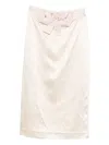 Valentino Bow-detail Silk Skirt In Neutral