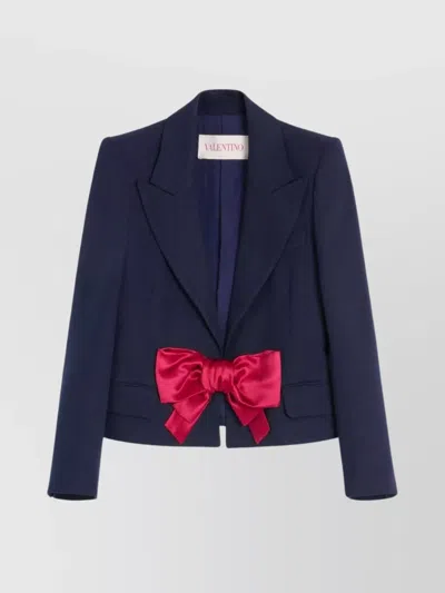 VALENTINO BOW DETAIL SINGLE-BREASTED JACKET WITH FLAP POCKETS