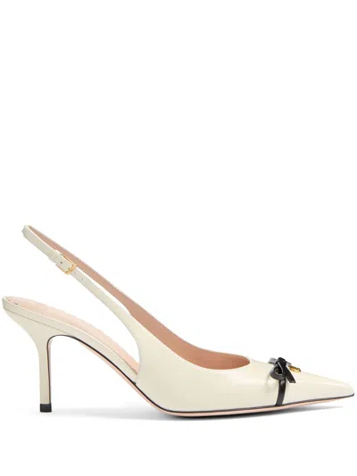 Valentino Garavani Bow-detail Slingback Pumps In White