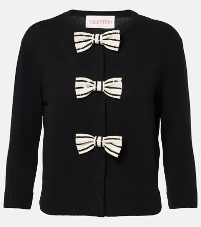 Valentino Cardigan In Lana Nera Donna In Black