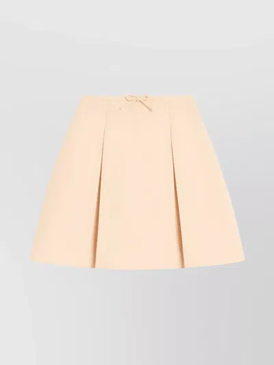 Valentino Bow Detail Wool And Silk Blend Skirt