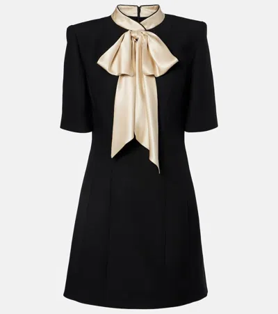 VALENTINO CREPE COUTURE BOW-DETAIL MINIDRESS