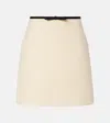 Valentino Bow-detailed Wool-blend Tweed Mini Skirt In White