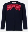 Valentino Bow Cardigan In Blue