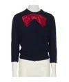 Valentino Bow Knitted Cardigan In Black