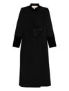 Valentino Bow-detailed Coat In Black
