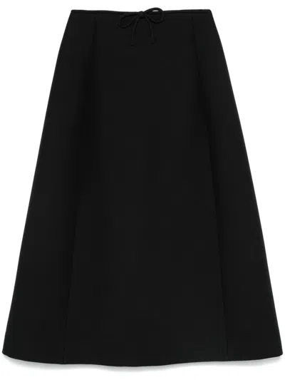 Valentino Bow-detailed Midi Skirt In Schwarz