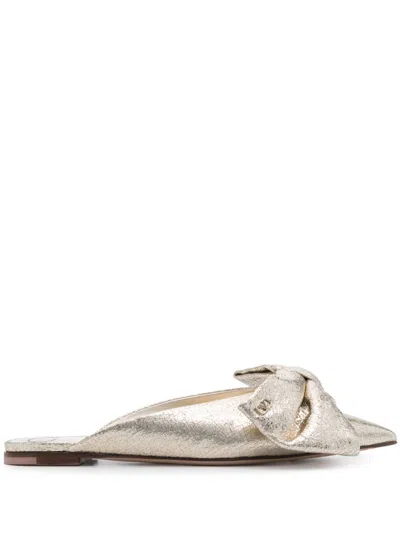 Valentino Garavani Sandals With Ribbon In Gold