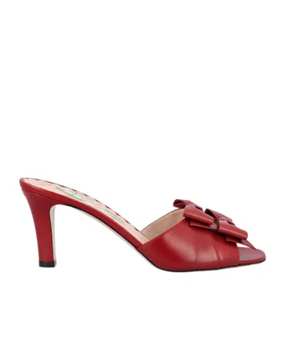 Valentino Garavani Valentino Bow Detailed Open Toe Sandals In Red