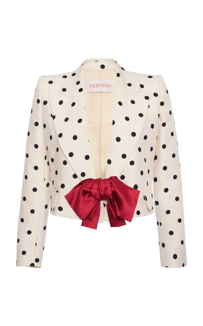 Valentino Garavani Shantung Jacket With Pludepois Prin In Multi