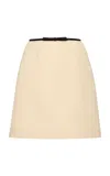 Valentino Bow-detailed Wool-blend Tweed Mini Skirt In Animal Print