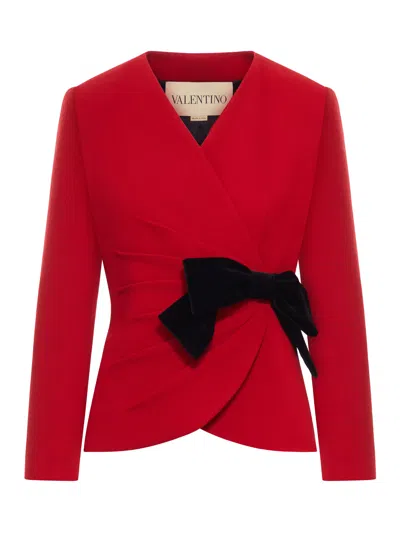 Valentino Long-sleeved Casual Jacket In Red