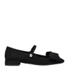 Valentino Satin Bow Mary Jane Ballerina Flats In Black