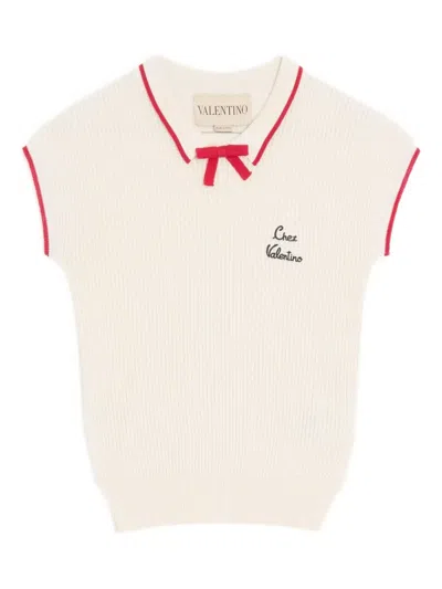 Valentino Bow-detailing Top In Neutral