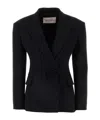 Valentino Slim Wool Blazer With Bow In Black