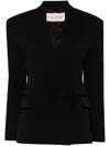Valentino Slim Wool Blazer With Bow In Schwarz