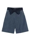 Valentino Bow-embellished Denim Shorts