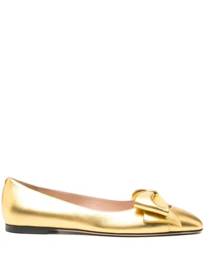 Valentino Garavani Bow-embellished Leather Ballet Flats