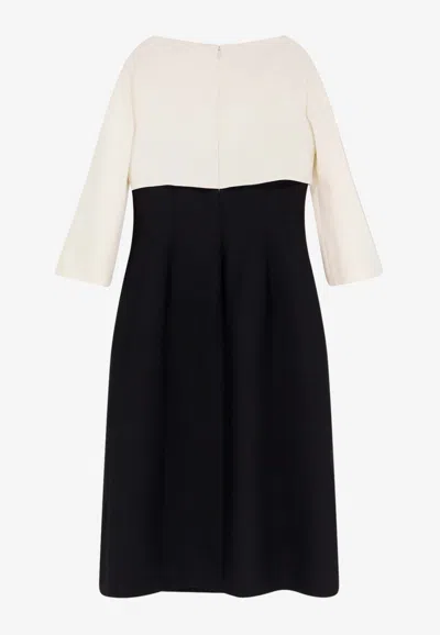 Valentino Bow-embellished Midi Dress In White