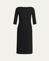 Valentino Beaded Bow Detail Crepe Couture Sheath Dress In Animal Print