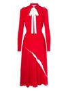 Valentino Bow-fastening Dress In Red