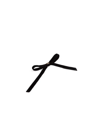 Valentino Garavani Valentino Vlogo Signature Bow Velvet Hair Clip In Black