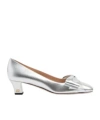 Valentino 45mm Bowow Leather Pumps In Gray