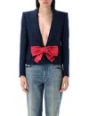 Valentino Tailored Bow-detail Jacket Crafted From Lightweight Viscose