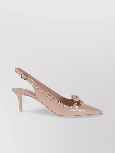 Valentino Garavani Bow Kitten Heel Pointed Studded Pumps