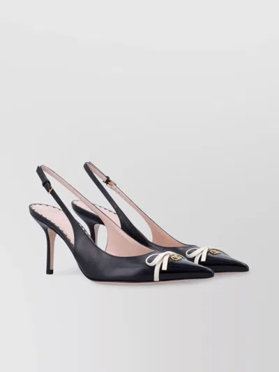 VALENTINO GARAVANI BOW LEATHER SLING BACK STILETTO