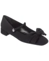 Valentino Crystal Bow Mary Jane Ballerina Flats In Black
