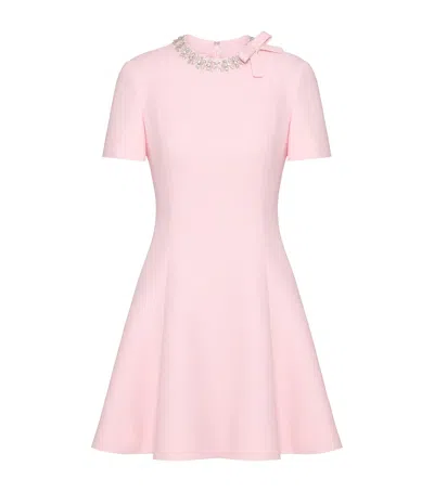 Valentino Bow-neck Mini Dress In Pink