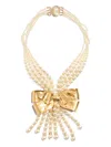 Valentino Faux Pearl Trop Chou Layered Necklace In Gold