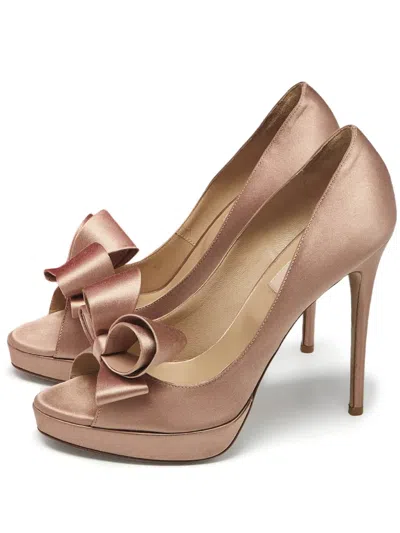 Pre-owned Valentino Garavani Bow Platform Pumps In Pink