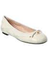 Valentino Garavani Woman Ballet Flats Cream Size 8 Leather In White
