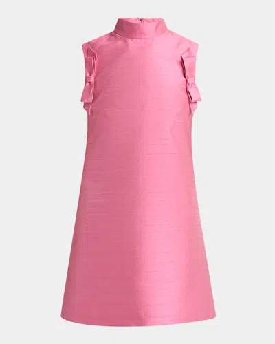 VALENTINO BOW SHANTUNG SILK MINI DRESS