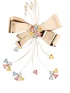 Valentino Bow-shaped Crystal Brooch In Gold