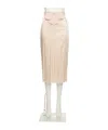 Valentino Bow-detail Silk Skirt In Neutral