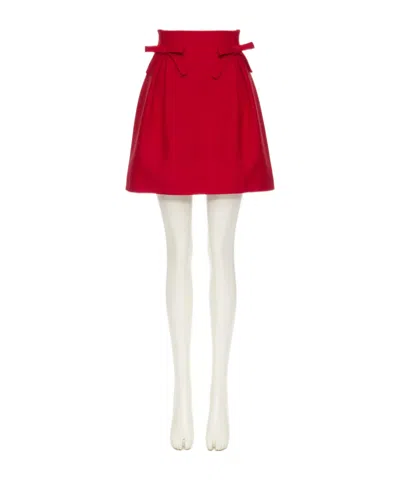 VALENTINO VALENTINO GARAVANI BOW DETAILED PLEATED MINI SKIRT