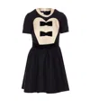 Valentino Double-bow Mini Dress In Wool In Black