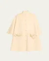 Valentino Bow Three-quarter Sleeve Wool Cashmere Cape In Multi