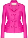 Valentino Garavani Bow Detail Crepe Couture Blazer In Pink