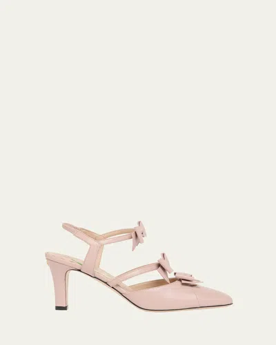 Valentino Garavani Bow Vlogo Strappy Leather Pumps