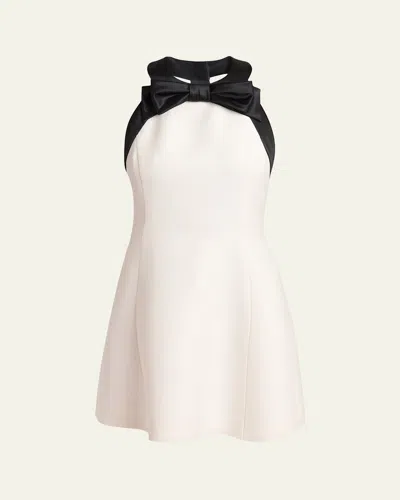 Valentino Bow-accented Mini Dress In Vanilla