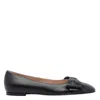 Valentino Leather Ballerinas With Iconic Bow Detail In Black