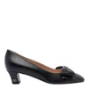 Valentino Bowow 45 Laminated Leather Pumps In Black