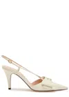 Valentino Bowbow Leather Slingback Pumps In White