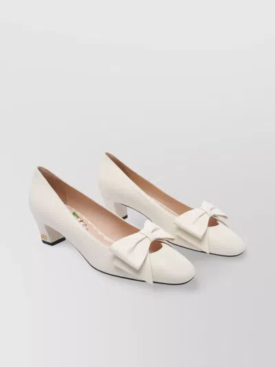 VALENTINO GARAVANI BOWBOW POINTED TOE LEATHER PUMPS