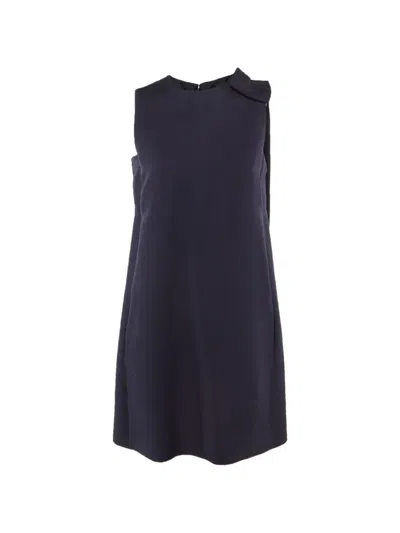 Pre-owned Valentino Bow-detail Sleeveless Mini Dress In Blue